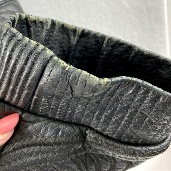 Anthm Design Co Leather Jacket Mens Size 6XL Full Zip Bomber Biker Black‎ Swirl - Picture 6 of 16